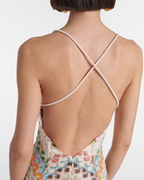 Multicolor Zigzag Knit Open-Back Maxi Dress