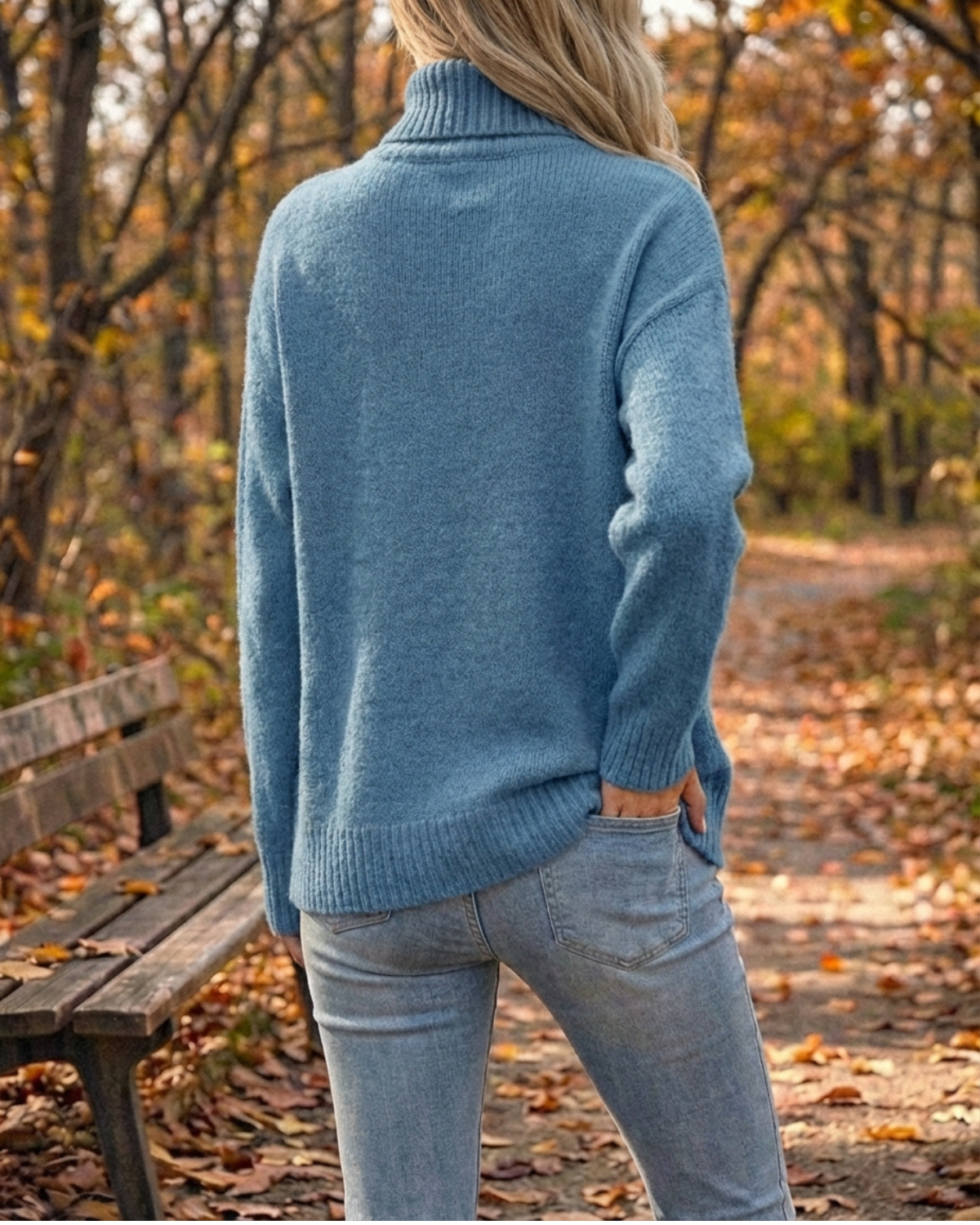 Cozy Chic Ribbed Turtleneck Knit Pullover