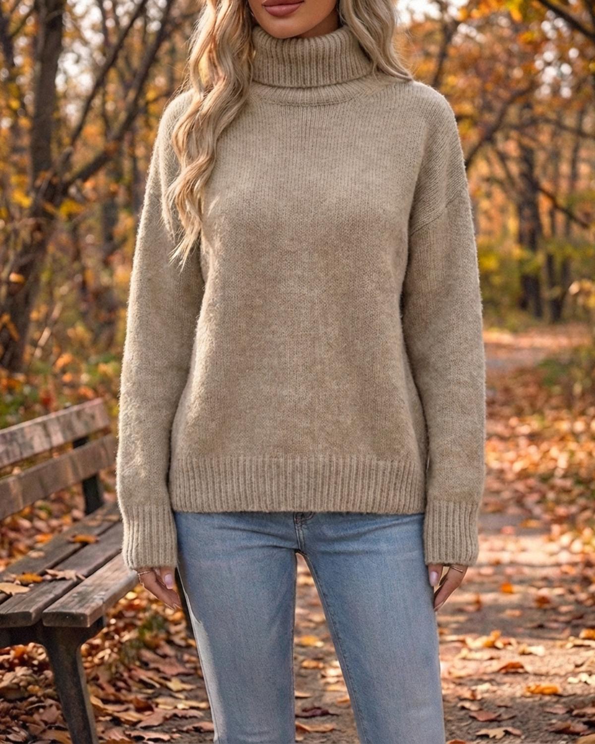 Cozy Chic Ribbed Turtleneck Knit Pullover
