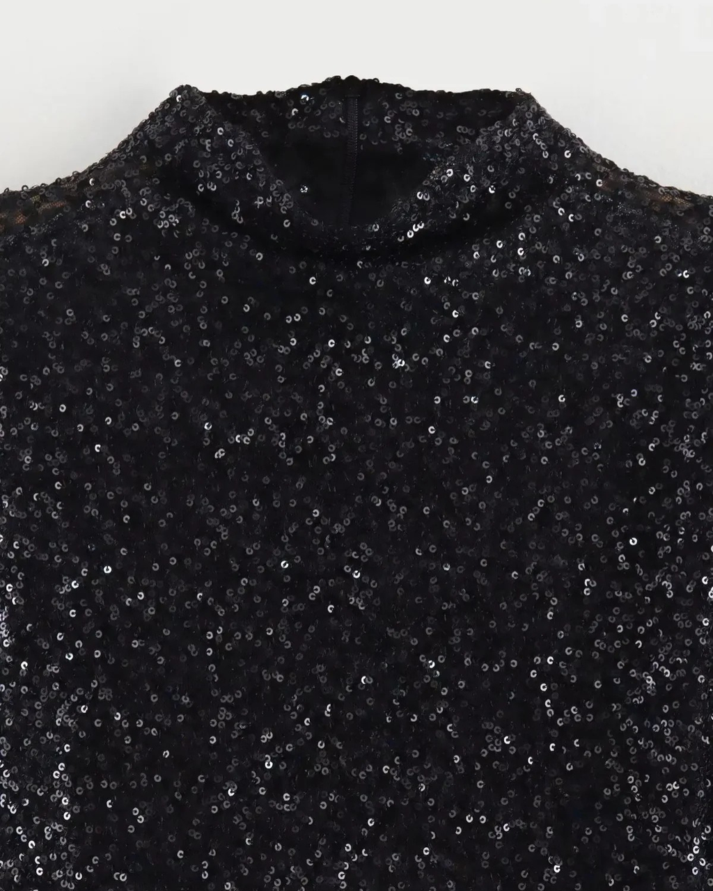 Structured Shoulder Sequin Mini Dress