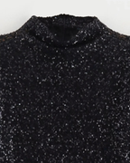 Structured Shoulder Sequin Mini Dress
