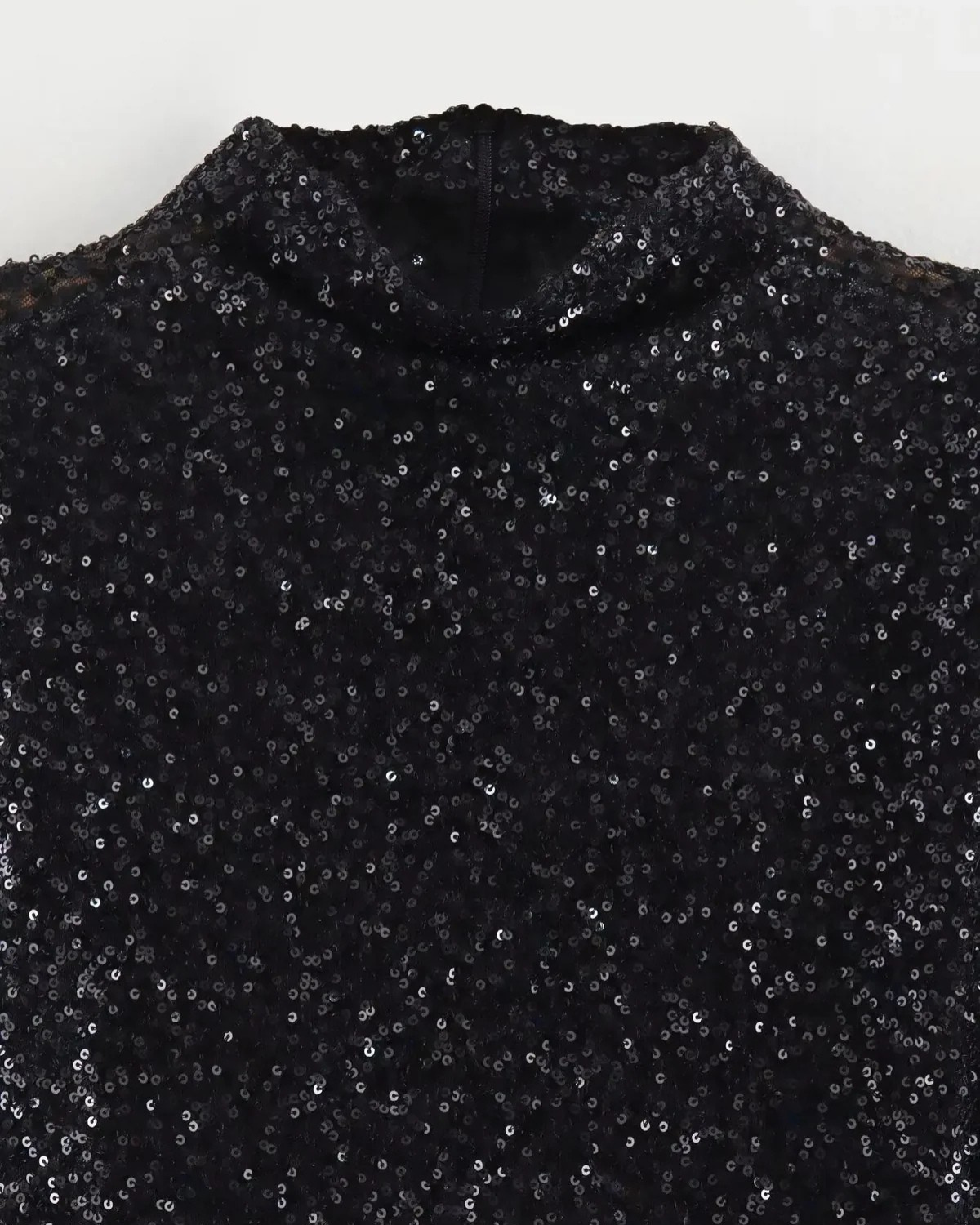 Structured Shoulder Sequin Mini Dress