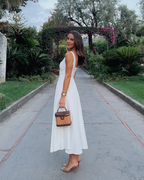 Timeless Square Neck A-Line Ankle-Length Dress