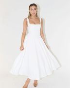 Timeless Square Neck A-Line Ankle-Length Dress