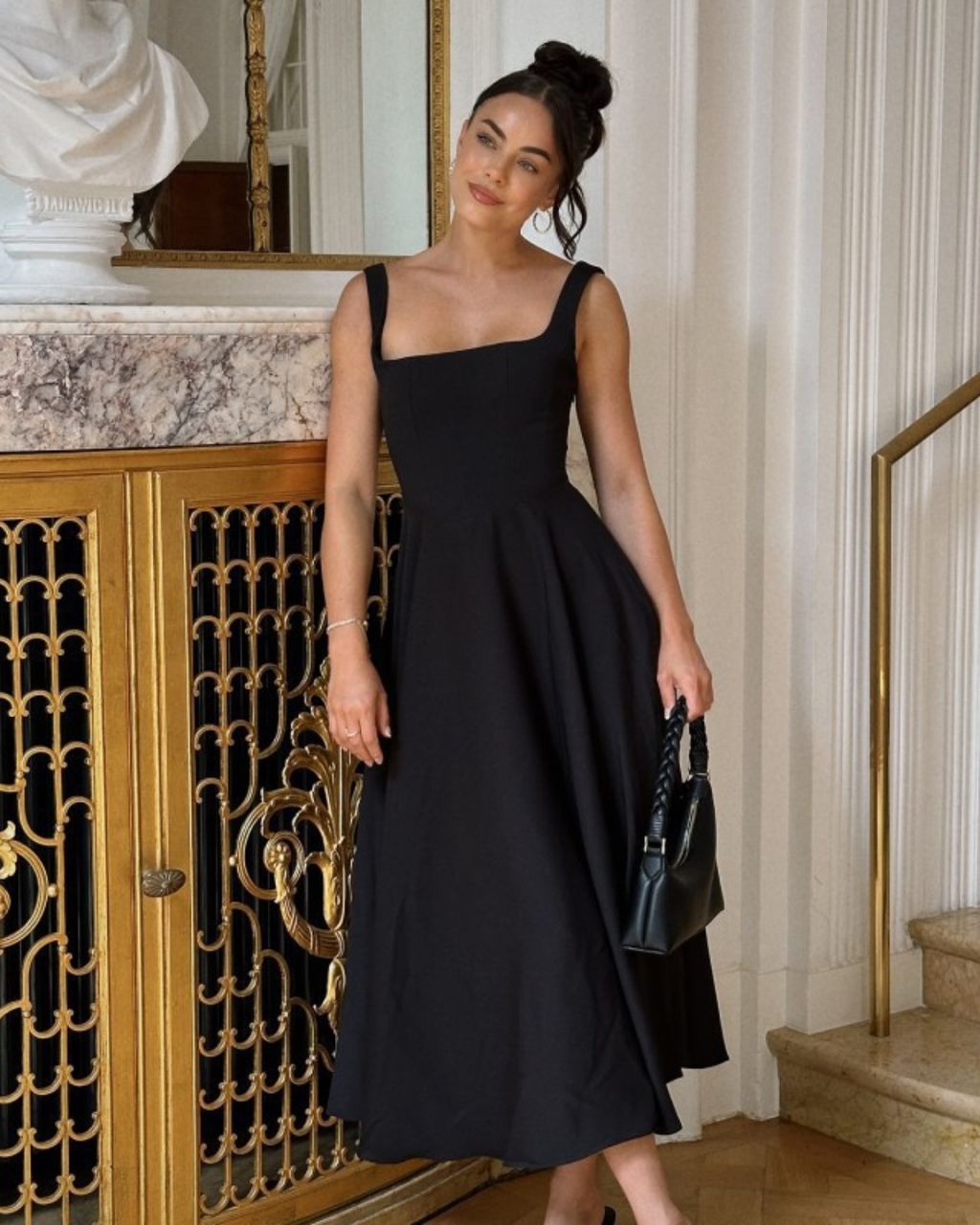 Timeless Square Neck A-Line Ankle-Length Dress