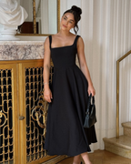 Timeless Square Neck A-Line Ankle-Length Dress