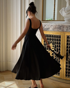 Timeless Square Neck A-Line Ankle-Length Dress