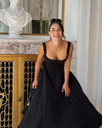 Timeless Square Neck A-Line Ankle-Length Dress