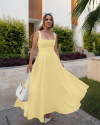 Timeless Square Neck A-Line Ankle-Length Dress