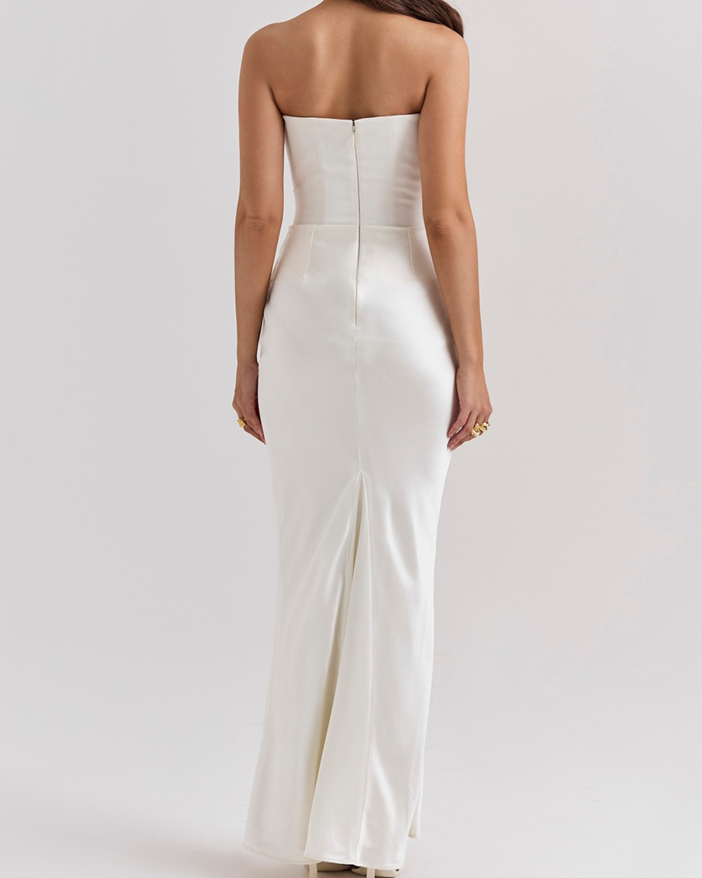 Elegant Satin Corset Draped Maxi Dress