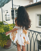 Romantic Floral Ruffle Chiffon Starfish Mini Dress