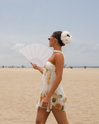 Romantic Floral Ruffle Chiffon Starfish Mini Dress