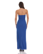 Strapless Cut-Out Ruffle Detail Maxi Dress