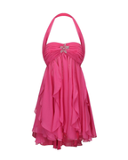 Romantic Floral Ruffle Chiffon Starfish Mini Dress