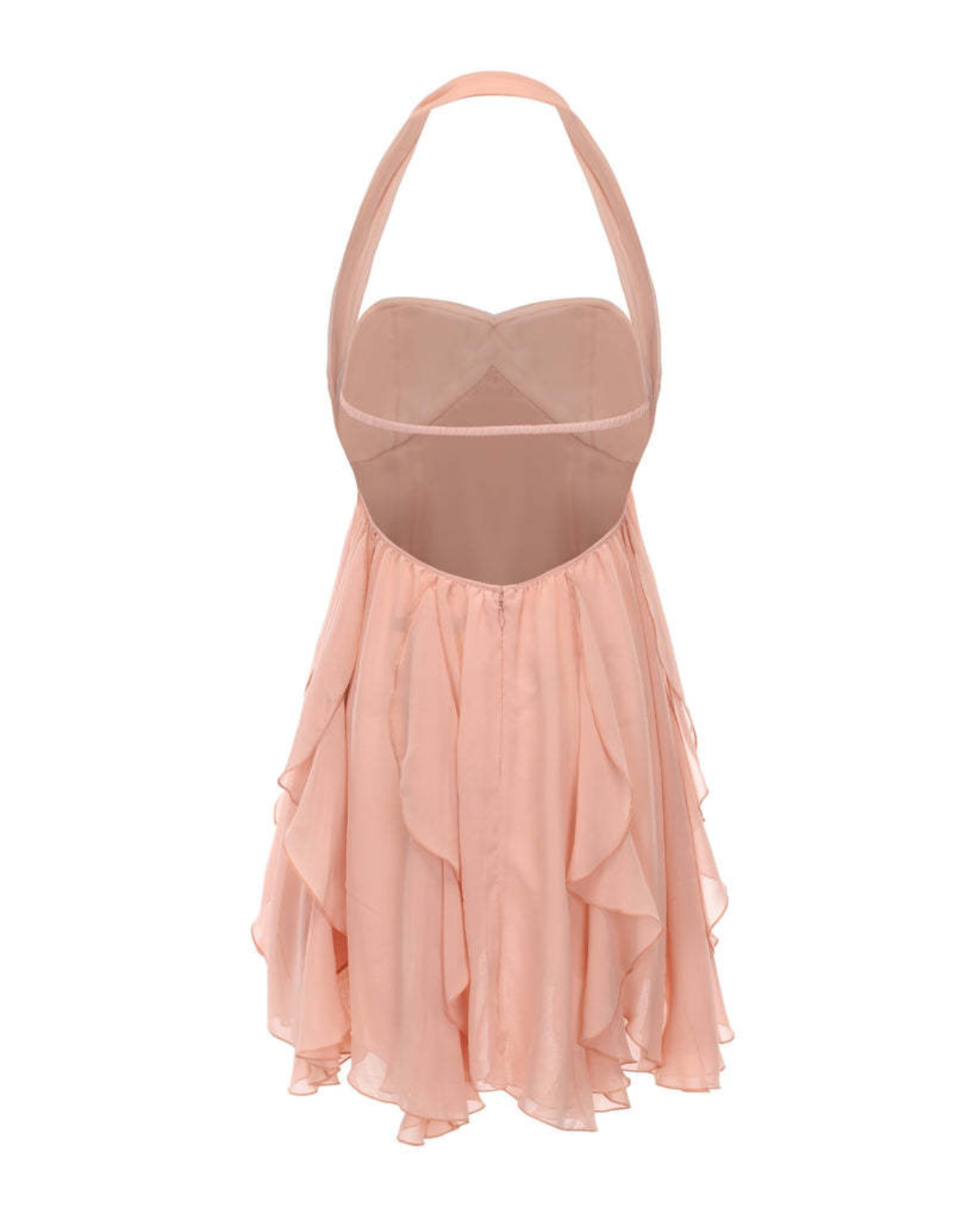 Romantic Floral Ruffle Chiffon Starfish Mini Dress