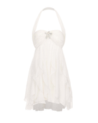 Romantic Floral Ruffle Chiffon Starfish Mini Dress