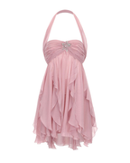 Romantic Floral Ruffle Chiffon Starfish Mini Dress