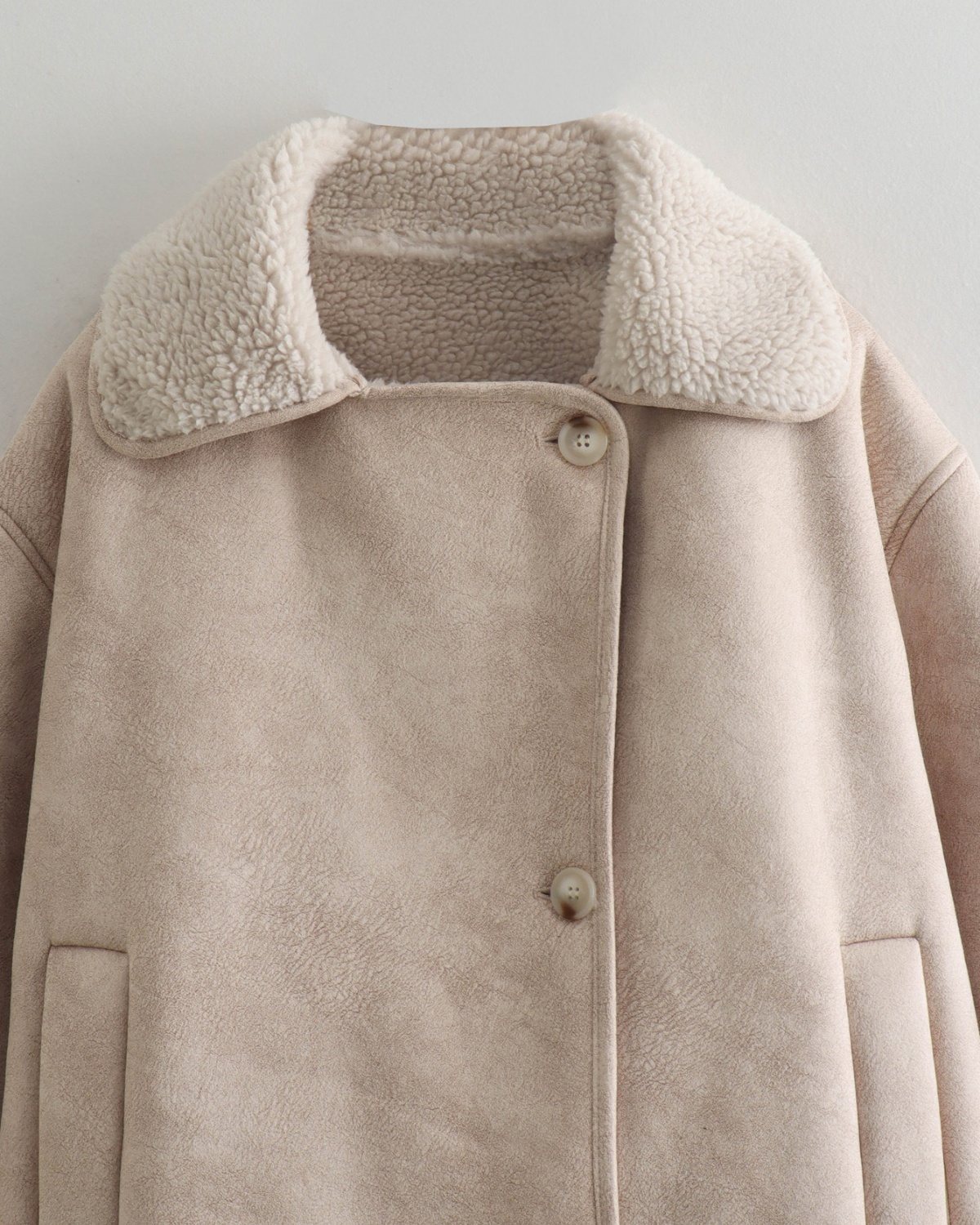 Luxe Faux Suede Sherpa-Lined Aviator Jacket