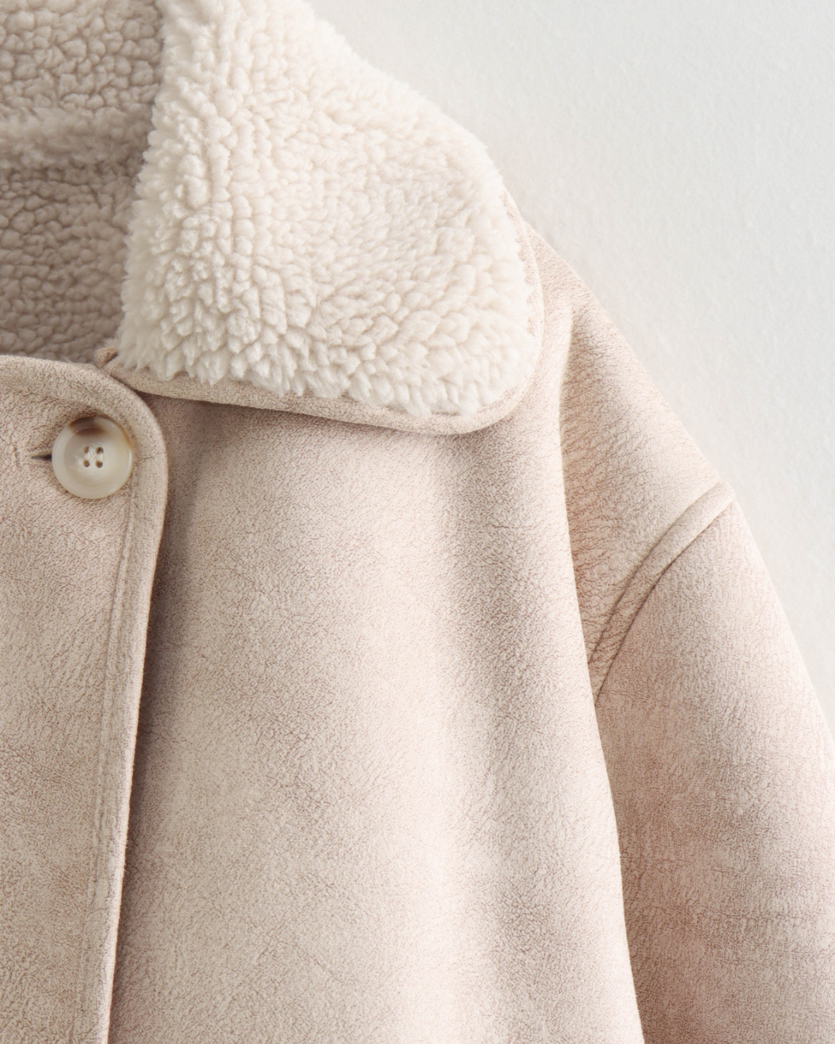 Luxe Faux Suede Sherpa-Lined Aviator Jacket