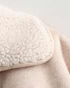 Luxe Faux Suede Sherpa-Lined Aviator Jacket