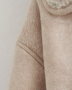 Luxe Faux Suede Sherpa-Lined Aviator Jacket