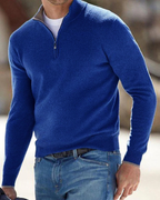 Premium Fine-Knit Quarter-Zip Mock Neck Pullover