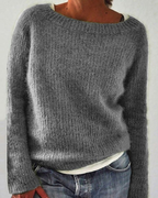 Soft-Touch Textured Knit Relaxed Pullover