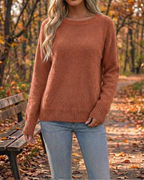 Soft Touch Plush Knit Crewneck Pullover