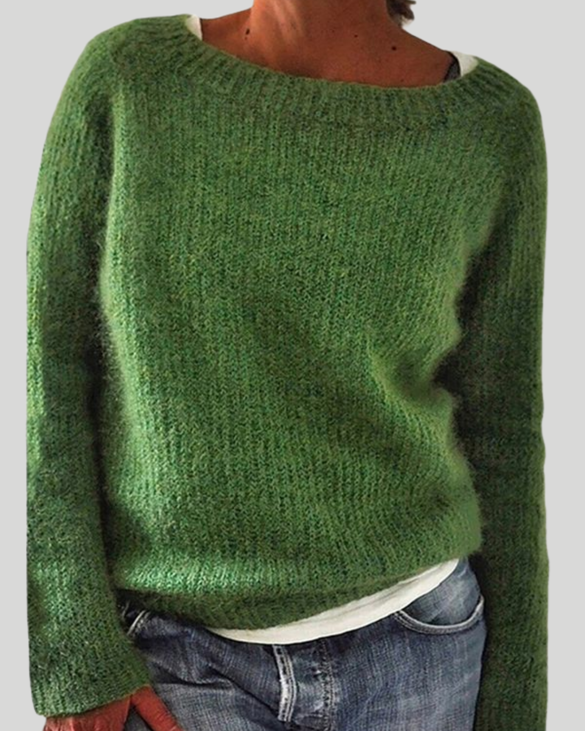 Soft-Touch Textured Knit Relaxed Pullover