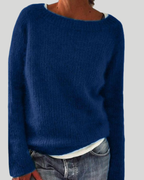 Soft-Touch Textured Knit Relaxed Pullover