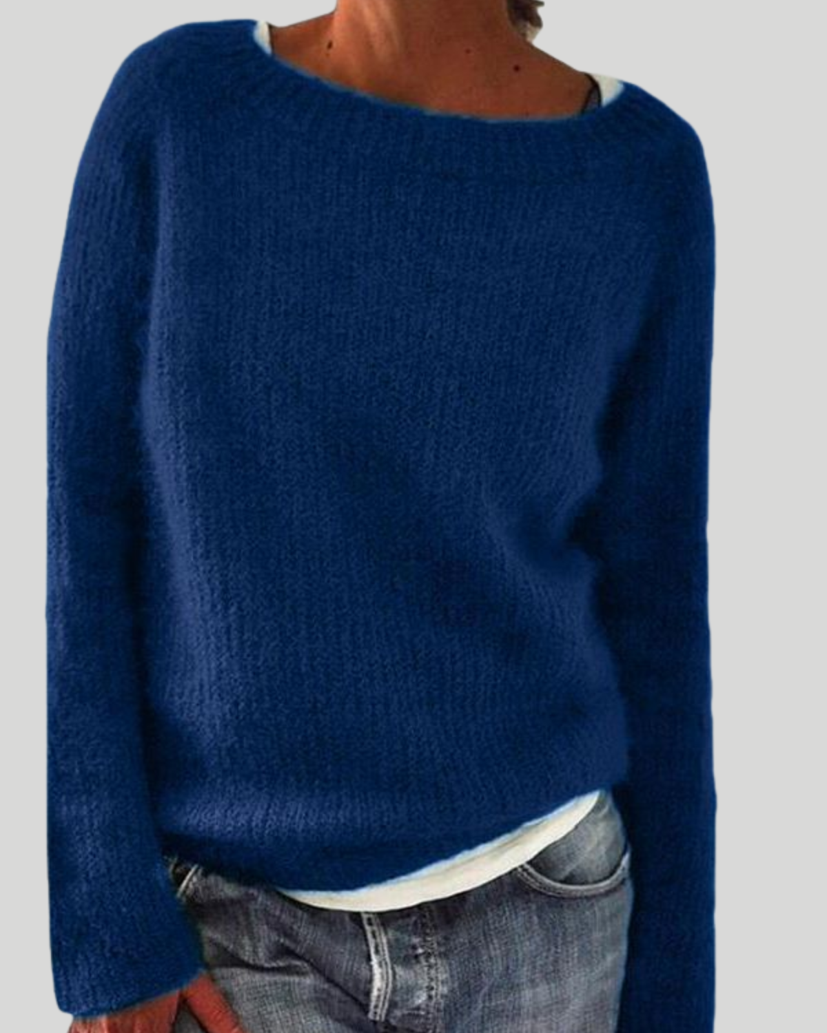 Soft-Touch Textured Knit Relaxed Pullover