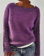 Soft-Touch Textured Knit Relaxed Pullover