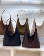 Minimalist Slouchy Vegan Leather Hobo Tote