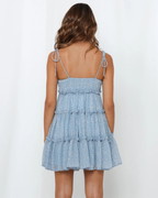 Sunkissed Floral Tie-Strap Tiered Mini Dress