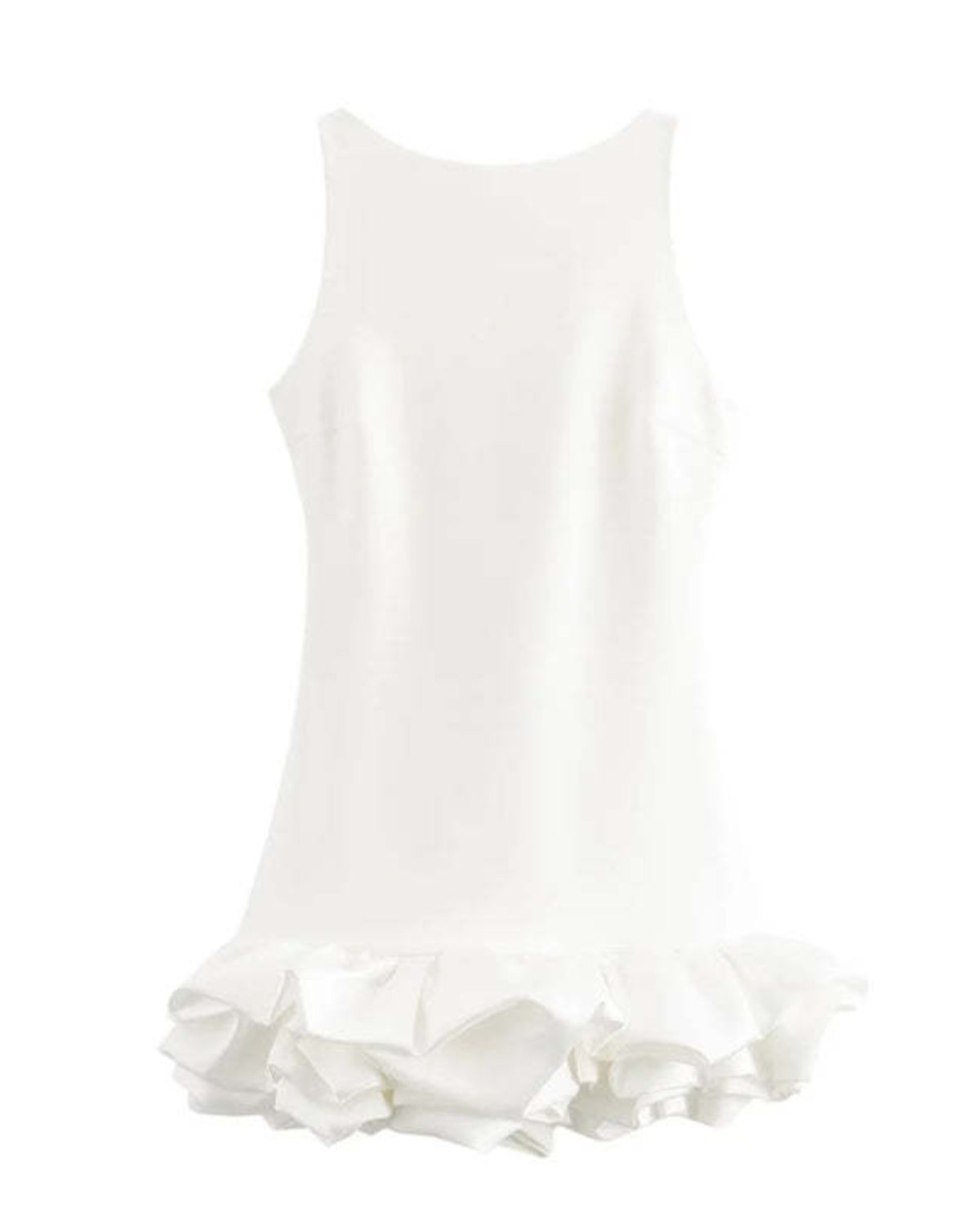 Sculptural Open-Back Bubble Hem Mini Dress