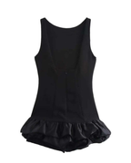 Sculptural Open-Back Bubble Hem Mini Dress
