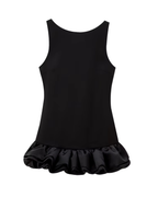 Sculptural Open-Back Bubble Hem Mini Dress