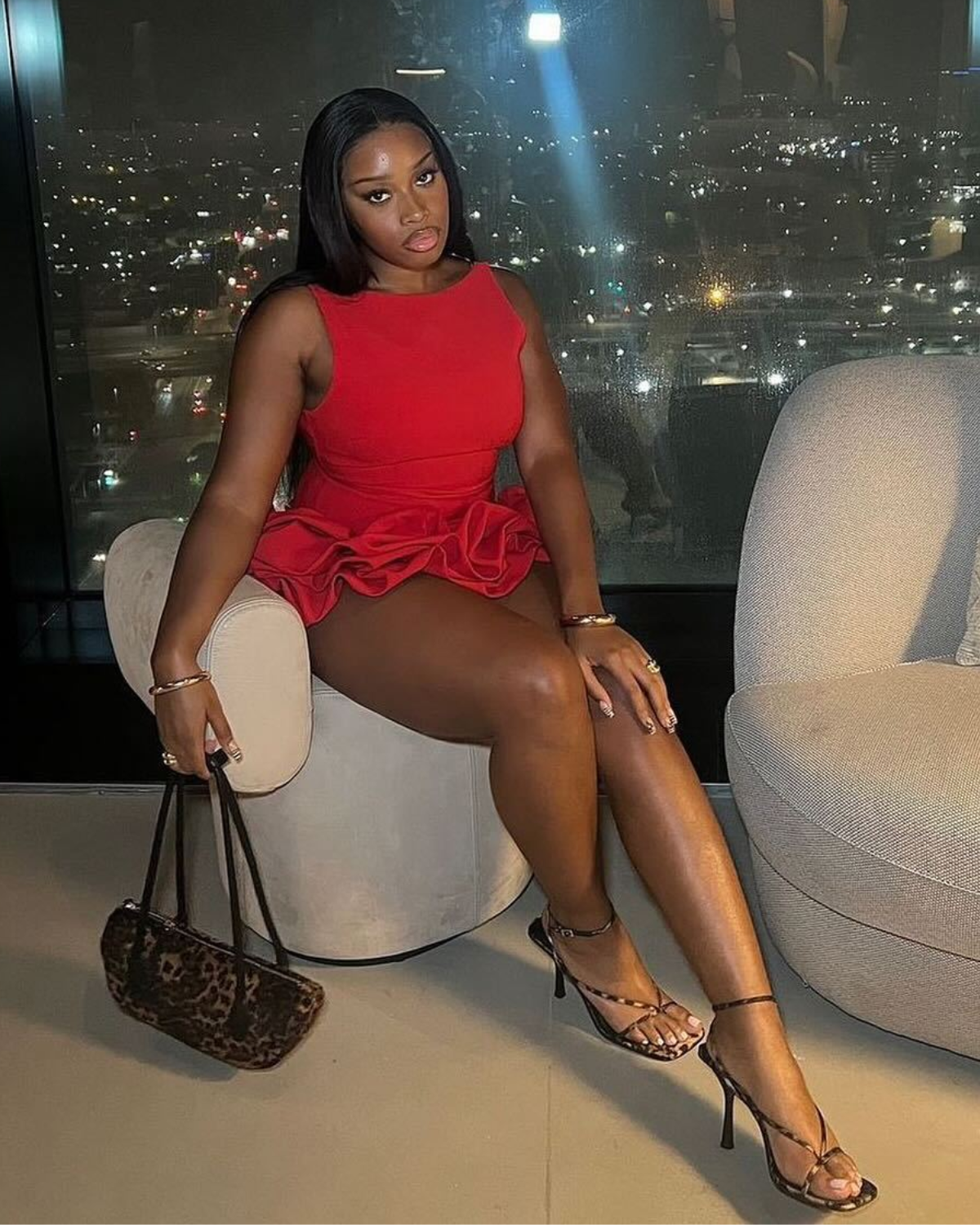 Sculptural Open-Back Bubble Hem Mini Dress