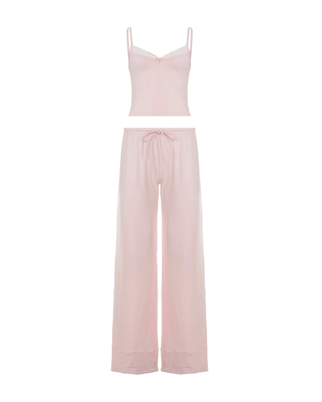 Soft Lace-Trim Cami & Wide Leg Loungewear Set