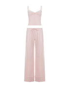 Soft Lace-Trim Cami & Wide Leg Loungewear Set