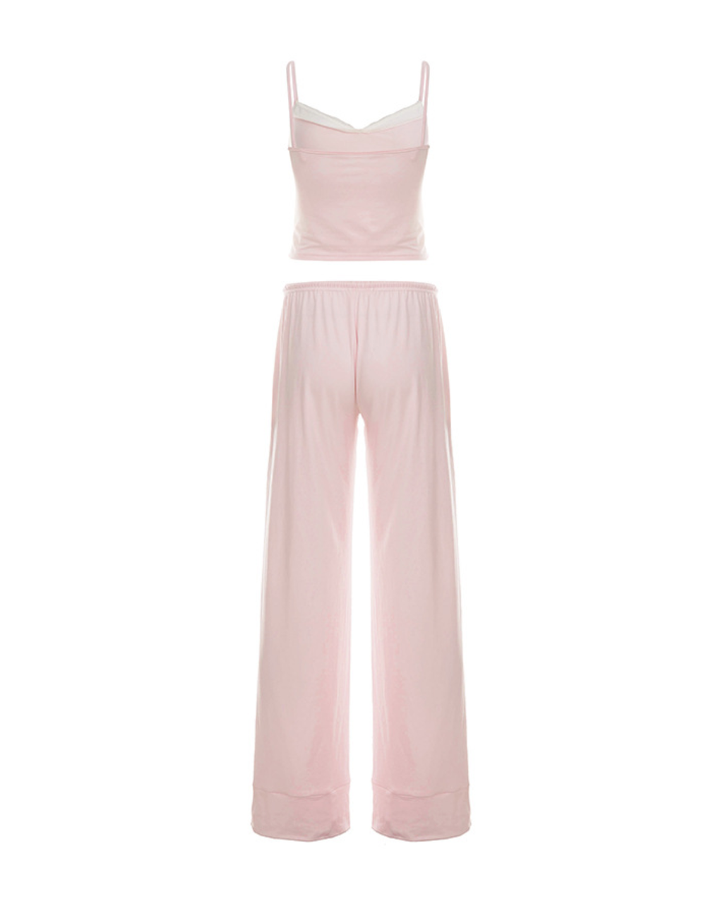 Soft Lace-Trim Cami & Wide Leg Loungewear Set