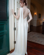 One-Shoulder Scarf Detail Open-Back Maxi Dress