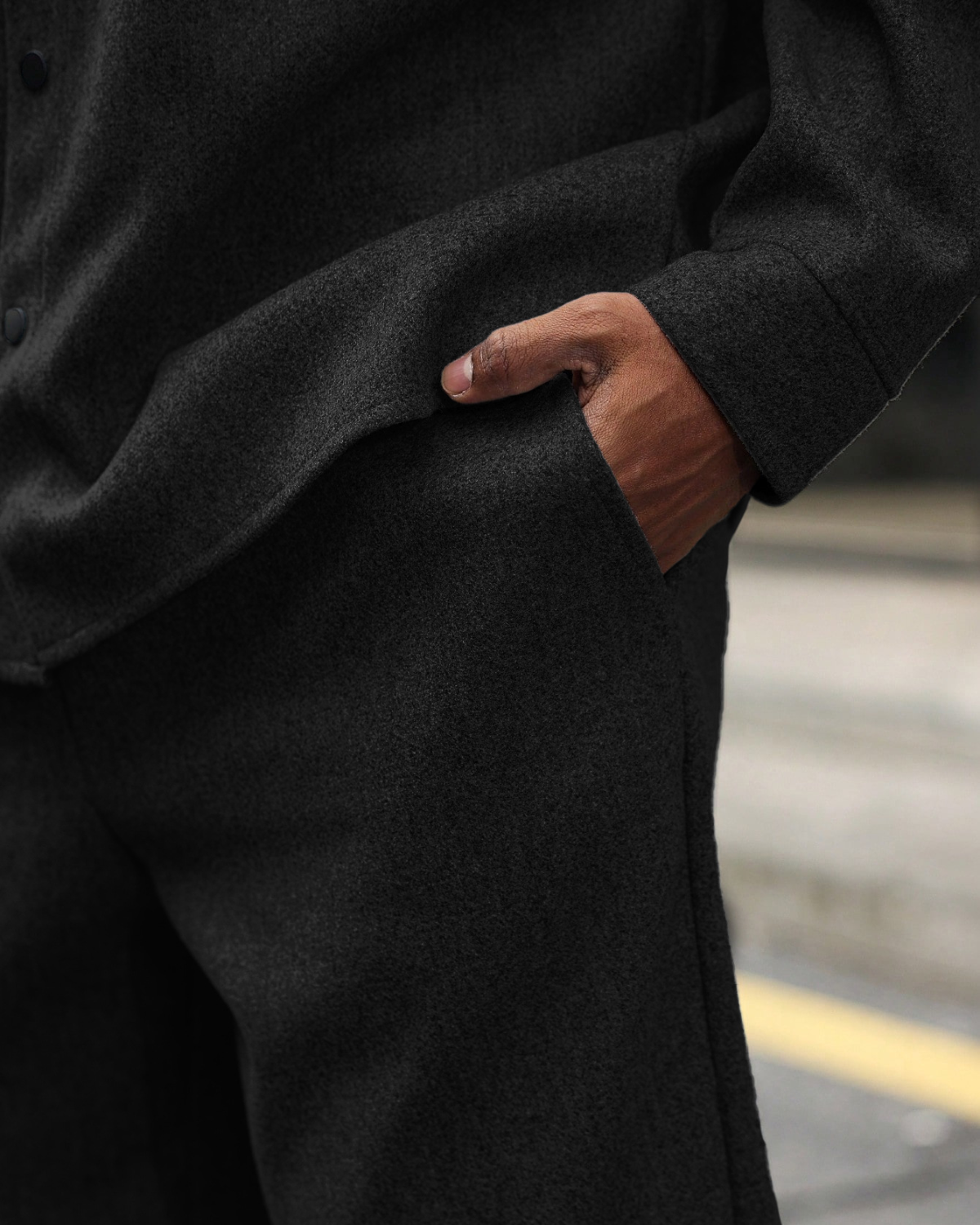 Cedric Melange Oversized Overshirt & Trouser Set