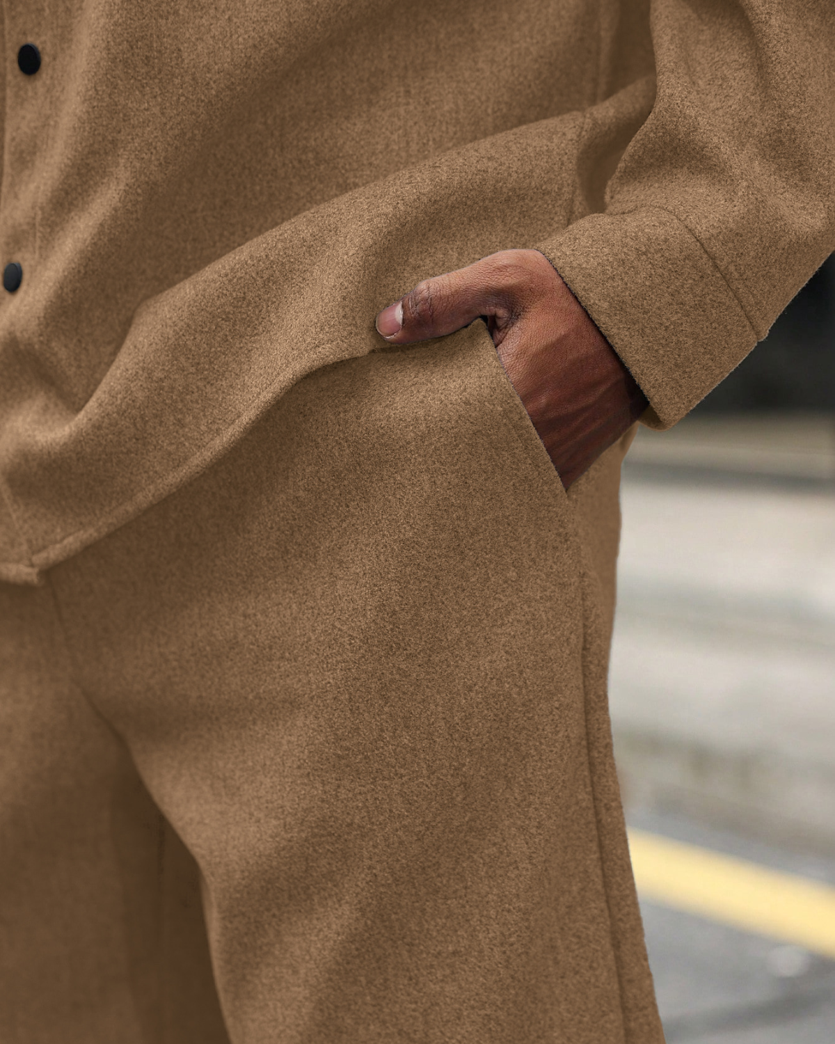 Cedric Melange Oversized Overshirt & Trouser Set