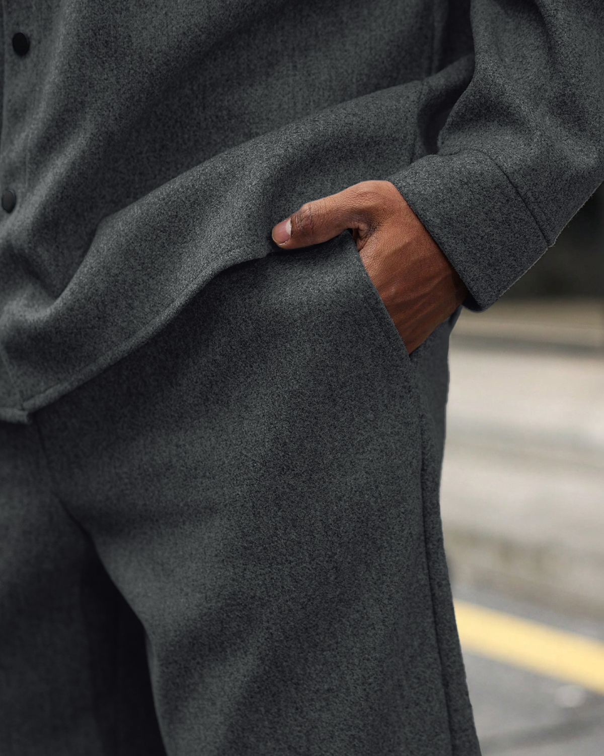 Cedric Melange Oversized Overshirt & Trouser Set