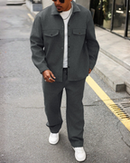 Cedric Melange Oversized Overshirt & Trouser Set