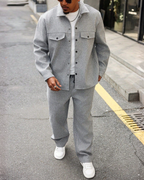 Cedric Melange Oversized Overshirt & Trouser Set