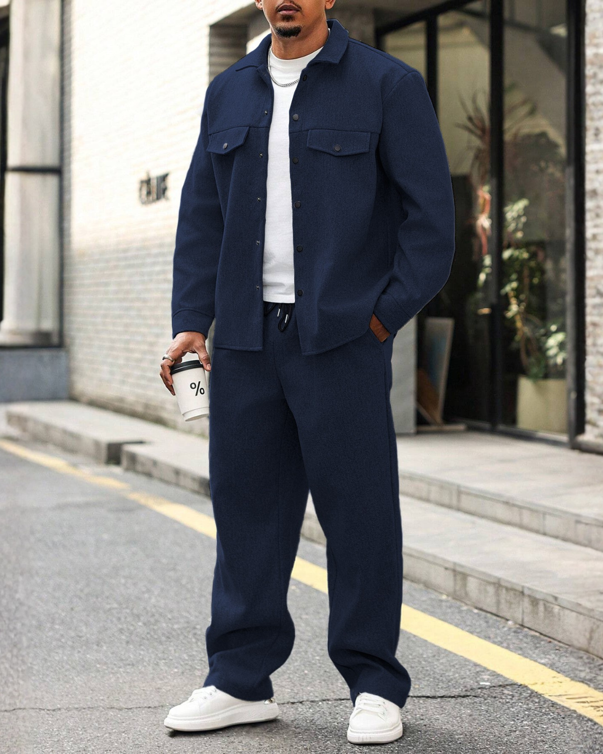 Cedric Melange Oversized Overshirt & Trouser Set