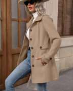 Timeless Elegance Button-Down Lapel Mid-Length Coat
