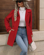 Timeless Elegance Button-Down Lapel Mid-Length Coat
